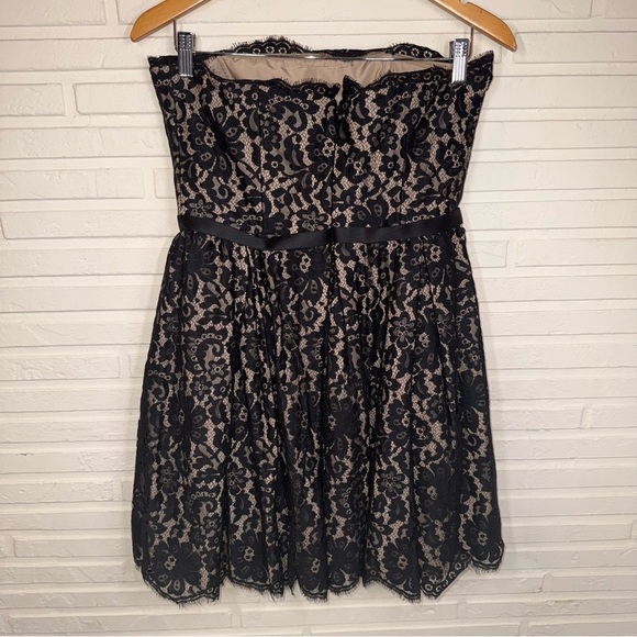 Robert Rodriguez Black and Tan Strapless Lace Floral Dress, Women’s Size 8 - Picture 5 of 9